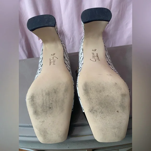 Circus by Sam Edelman Black & White Tweed Mary Jane Pumps with Patent Toe - Picture 2 of 3